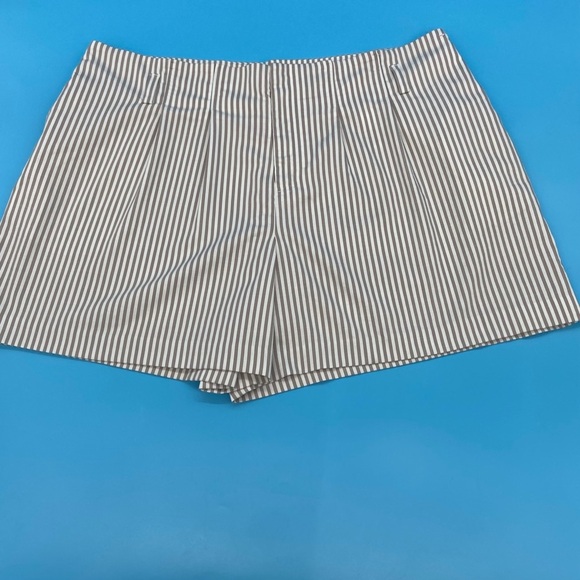 EVRI Pants - EVRI Women’s Striped Shorts Tan and White Size 18W